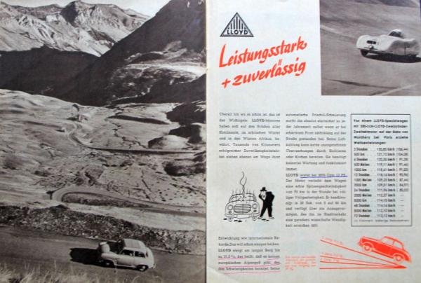 Lloyd Modelprogram 1954 "Vom schoeneren Leben" Carbrochure (10168)